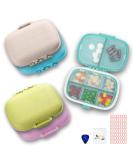 5 Pack Travel Pill Organizer - 8 Compartments Easy Open Lid Portable & Moisture Proof Small Pill Box | Ideal Daily Pill Case (Blue Light Blue Pink Khaki Green - Buy Online on GoSupps.com