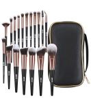 18-Piece Professional Premium Synthetic Makeup Brush Set with Case - BlackGold Makeup Brushes for Foundation, Kabuki, Eye, and Travel - Buy Online on GoSupps.com