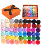 54 Colors Fiber Wool Yarn Roving for Needle Felting and Spinning - DIY Handcraft Supplies (Light Color) - Buy Online on GoSupps.com