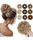 Sego Hair Part with Rubber Band - 55g Dutt Hair Tie & Extensions for Messy Buns | Coffee Brown Mix Blonde - Buy Online on GoSupps.com