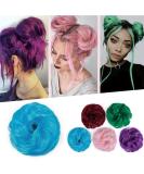 Buy Silk-Co Hair Part with Rubber Band | Wavy Soft Dutt Hair Extensions 35g | Blue Curly Thickening Messy Bun Updos - Buy Online on GoSupps.com