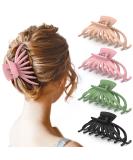 Hair Clips for Women - OPAUL Matte Nonslip Large Hair Claw Clips for Thick and Thin Hair, 4.7 Inch Strong Hold Big Hair Clips Fashion Hair Styling Accessories Christmas Gifts for Women Girls (4 Pack) Pink, Green, Khaki, Black - Buy Online on GoSupps.com