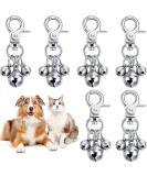 Weewooday 6 Pieces Pet Bells for Collars Loud Dog Bells Key Rings Dog Bell Collar Charm Dog Triple Bell Pendant for Dog Cat Necklace Collar Decoration and Training (Silver) - Buy Online on GoSupps.com