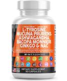 Focus Supplement with L-Tyrosine, Mucuna Pruriens, Bacopa Monnieri, Ashwagandha, N-Acetyl Cysteine, 5-HTP, Ginkgo Biloba & More - 1000mg/6000mg/500mg/4000mg/600mg - USA Made - Buy Online on GoSupps.com