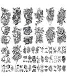 SOOVSY Flower Temporary Tattoos - Butterfly, Bee, Rose Design | Waterproof, Lasting 3D Tattoo Stickers for Women - 49 Sheets - Buy Online on GoSupps.com
