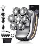 Men's Electric Head Shaver Razor - Rechargeable Cordless Hair Shaving Razors for Bald Man 6 in 1 Waterproof Wet Dry Beard Trimmer Body Hair Cutting Clipper Grooming Kit 7 Rotary Heads (Gray) - Buy Online on GoSupps.com
