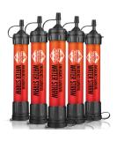 5 High Capacity Emergency Survival Water Straws - Personal Water Filter for Camping, Hiking, Travel, Biking, Survival, Emergency preparedness, Lightweight, Reusable and with no Expiration Date. (5) - Buy Online on GoSupps.com