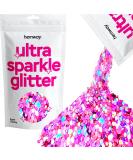 Hemway Ultra Sparkle Pink Holographic Glitter - Super Chunky Metallic Flake for Arts & Crafts Nails Cosmetics Resin Festival Face & Hair - 100g (3.5oz) - Buy Online on GoSupps.com