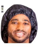 Durable Men's Large Shower Cap | Ideal for Dreadlocks, Braids, Curly Hair & Afro | Waterproof & Reusable | Terry-Lined Microfiber | Black Plaid Design - Buy Online on GoSupps.com