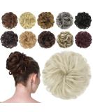 FESHFEN Synthetic Messy Bun Hair Piece in Ash Platinum Blonde - Updo Hair Extension for Women, Girls, Kids - 38g - Buy Online on GoSupps.com