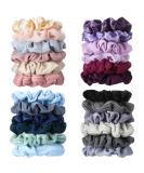24-Piece Women's Hair Scrunchies Set | Elastic Hair Ties for Girls | Jumbo & Soft | Classic Colors | Multi Materials - Buy Online on GoSupps.com