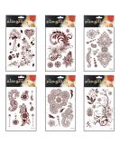 Adecco LLC 6 Sheets Flower Temporary Henna Tattoos - Fashion Flash Women Waterproof Red Ink Body Art Stickers - Buy Online on GoSupps.com