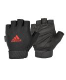 adidas Essential Adjustable Fingerless Gloves - Red Large | Padded Weight Lifting Gloves for Men and Women - Buy Online on GoSupps.com
