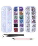 4200pcs Rhinestones for Nails  Nail Glitter Sequins Nail Decals with Crystals Nail Gems Diamonds for Nail Art Including Wax Pencil for Rhinestones And Rhinestone Picker - Buy Online on GoSupps.com