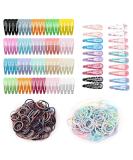 100 Pcs Girls Metal Snap Barrettes & 200 Pcs Baby Hair Bands Set - Hair Accessories for Girls, Toddlers, Kids - Buy Online on GoSupps.com