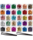 Gold Flakes for Resin, 30 Colors Metallic Foil Flakes, Colored Gilding Flakes Craft Foil with Tweezers for Resin, Nail Art, Jewelry Making, Candle Molds & Painting - Buy Online on GoSupps.com
