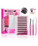 PRO Self Adhesive Eyelashes Kit - 120pcs Press On Lashes Lash Fixative & Remover Easy Home Application | Velvety D-10-18mix Eyelash Extension Set - Buy Online on GoSupps.com