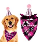 easycozy Classic Pink Plaid Pet Puppy Dog Bandana with Dog Birthday Party Hat Accessories Girl Dog Birthday Bandana Scarf Bibs for Pet Birthday Outfit Party Supplies Set - Buy Online on GoSupps.com