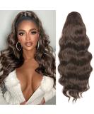 YEESHEDO Brown Long Wavy Drawstring Ponytail Hair Extension 24 Inches - Clip in Synthetic Hairpiece for Women - Buy Online on GoSupps.com