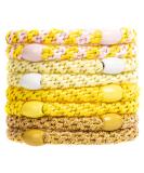 AXEN 8PCS Elastic Hair Ties for Women & Girls | Soft Cotton Ponytail Holders for Thick & Curly Hair | Yellow Series - Buy Online on GoSupps.com