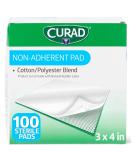 Curad Sterile Non-Adherent Pads (Pack of 100) for gentle wound dressing and absorption without sticking - Buy Online on GoSupps.com