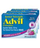 Advil Junior Strength Grape Chewable Ibuprofen - 72 Count (3 Packs) - Pain & Fever Relief - Buy Online on GoSupps.com