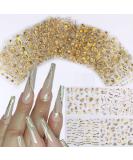 30-Piece Gold 3D Self-Adhesive Nail Stickers - Flower, Line, Lace, and Leaf Design | DIY Nail Art Decals for Acrylic Nails | Women's & Girls' Nail Supplies - Buy Online on GoSupps.com