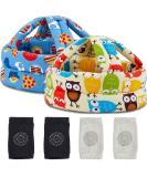 Baby Toddler Safety Helmet Set with Knee Pads and Socks - Soccer Owl Design - Buy Online on GoSupps.com