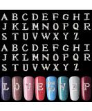PAGOW Rhinestone Letters Nail Studs - 52Pcs Silver 3D Capital Alphabet Metal Art for DIY Manicure and Crafts - Buy Online on GoSupps.com