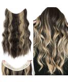 Buy Silk-Co Hair Extensions with Adjustable Rubber Bands - Long Corrugated Synthetic Hair in Dark Brown & Golden Highlights - 60 cm Women's Extensions - Buy Online on GoSupps.com