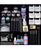 BORN PRETTY Acrylic Nail Kit 85Pcs Full Set - Pink White Clear Powder & Liquid for Quick Nail Extensions - Ideal for Beginners - Buy Online on GoSupps.com