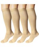 Buy Ddobb Compression Stockings for Men & Women - 4 Pairs Support Socks for Travel Running & Cycling | S-M Skin Color - Buy Online on GoSupps.com
