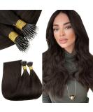 RUNATURE Darkest Brown Nano Hair Extensions 12 Inch 40 Gram - Real Human Hair Nano Ring Extensions (#2) - Buy Online on GoSupps.com