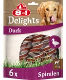 8in1 Delights Duck Kau -Spiralen - Healthy Kausnack for Dogs High quality duck meat wrapped in beef skin 6 pieces of duck 6 pieces (1 Pack) - Buy Online on GoSupps.com