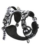 Heele Adjustable No-Pull Dog Harness for Large Dogs - Breathable Reflective with Padded Handle | Black & White 43-86cm - Buy Online on GoSupps.com
