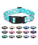 Suredoo Adjustable Dog Collar - Soft & Comfortable Nylon for Small to Medium Dogs | Blue Daisy Design (M: Neck 33-55 cm 2 cm Width) - Buy Online on GoSupps.com