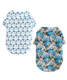 Yanmucy Hawaiian Shirt for Small Dogs - 2-Piece Cool & Breathable Summer Pet Apparel with Coconut Tree Pattern - Perfect for Medium Blue Dogs - Buy Online on GoSupps.com