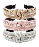 TOBATOBA 3 Pack Rhinestone Pearl Beaded Knotted Headbands for Women - Boho Style Wide Turban Headbands with Crystal Detailing - Non-Slip Diamond Beaded Hair Bands - Buy Online on GoSupps.com