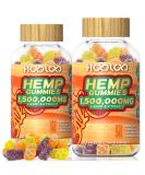 Hemp Gummies HOOLOO Extra Strength 1,500,000mg, 60 Count - Infused with Hemp Oil & Vitamins for Relaxation, Sleep, Stress Relief - Vegan & Made in USA - Grape, Orange, Peach (Pack of 2) - Buy Online on GoSupps.com