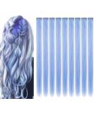 MQY Color 9PCs 21 Hair Accessories | Clip-in Colored Hair Extensions for Girls & Women - Haze Blue Highlights - Buy Online on GoSupps.com
