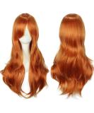 Colorful Panda 28 Inch Long Curly Full Hair Wig with Side Bangs for Women - Ginger Orange | Anime Cosplay Halloween Costume Party - Buy Online on GoSupps.com