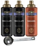 Ghirardelli Sauce Squeeze Bottles - 2 Chocolate, 1 Caramel (Pack of 3) with Barista Spoon - Buy Online on GoSupps.com