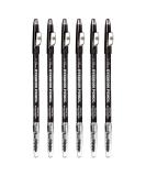 Ruby Kisses GoBrow Eyebrow Pencil 6 PACK Black Brown - Sharpenable, Longwear & Natural-Looking - Long Lasting Wooden Pencil - Buy Online on GoSupps.com