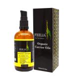 Feelia - Organic sweet almond oil - cold pressed rich in vitamins A E zinc & omega 3 quickly absorbed 100% pure & organic - Buy Online on GoSupps.com