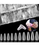 500 Pieces Acrylic Artificial Nail Tips - Ballerina Press-On Nails in 10 Sizes with Clear Box Nail Glue & Brush | International Shipping - Buy Online on GoSupps.com