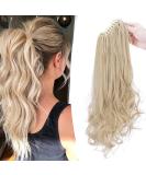 45cm Heat Resistant Ponytail Extension - Ash Blond Mix & Bleach Blonde - Smooth & Wavy Styles - Clamp Hair Braid for Effortless Style - Buy Online on GoSupps.com