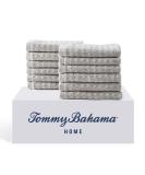 Tommy Bahama Northern Pacific Grey Washcloth Set - 12 Piece Highly Absorbent Cotton Bathroom Decor | Low Linting & Fade Resistant - Buy Online on GoSupps.com