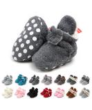 EDOTON Unisex Newborn Winter Boots - Non-Slip Sole Soft Stay On Bootie Socks 0-6 Months Navy Gray - Buy Online on GoSupps.com