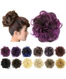 IMISSU 2 pieces Messy Dutt Hair Part High -up hairstyle fake hair tie ponytail extension Wavy curly hair parts chignon headband (2 pieces brown rose) - Buy Online on GoSupps.com