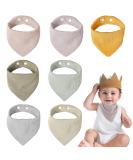  Gireich 7-Piece Baby Triangle Bib Set | Adjustable Muslin Neckerchiefs for Infants & Children | Super Absorbent Cotton Drool Scarves for Boys & Girls  - Buy Online on GoSupps.com